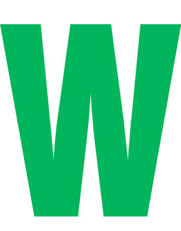 Letter W 10cm groen