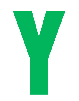 Letter Y 10cm groen