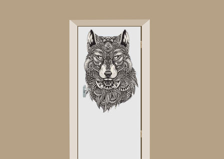 deursticker bohemian wolf