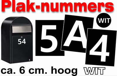 Gezamenlijk Omgeving Een goede vriend Huisnummer / container stickers Wit 6cm