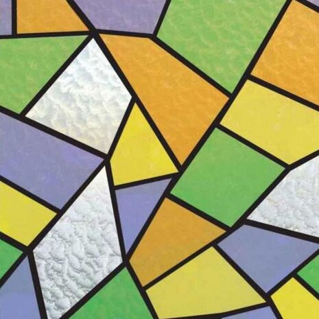 weg Trekken Besmettelijke ziekte Raamfolie glas mozaiek kleuren