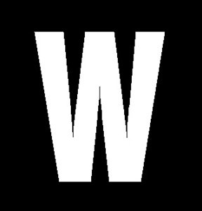 Plakletter wit 6cm: W - webshop